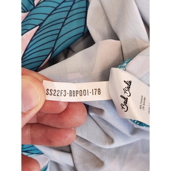 Bad Birdie Polo Shirt Men's 2XL Teal Golf Floral Hawaiian Performance Stretch - Picture 8 of 8